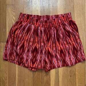 a.n.a Red Athletic Shorts with Elastic Waistband and Flouncy Hem